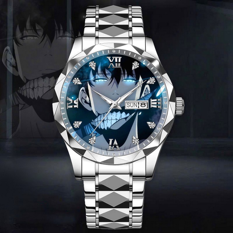 Blue Shadow Core Solo Leveling Stainless Steel Watch