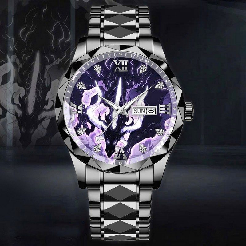 Dark Familiar Shadows Solo Leveling Stainless Steel Watch