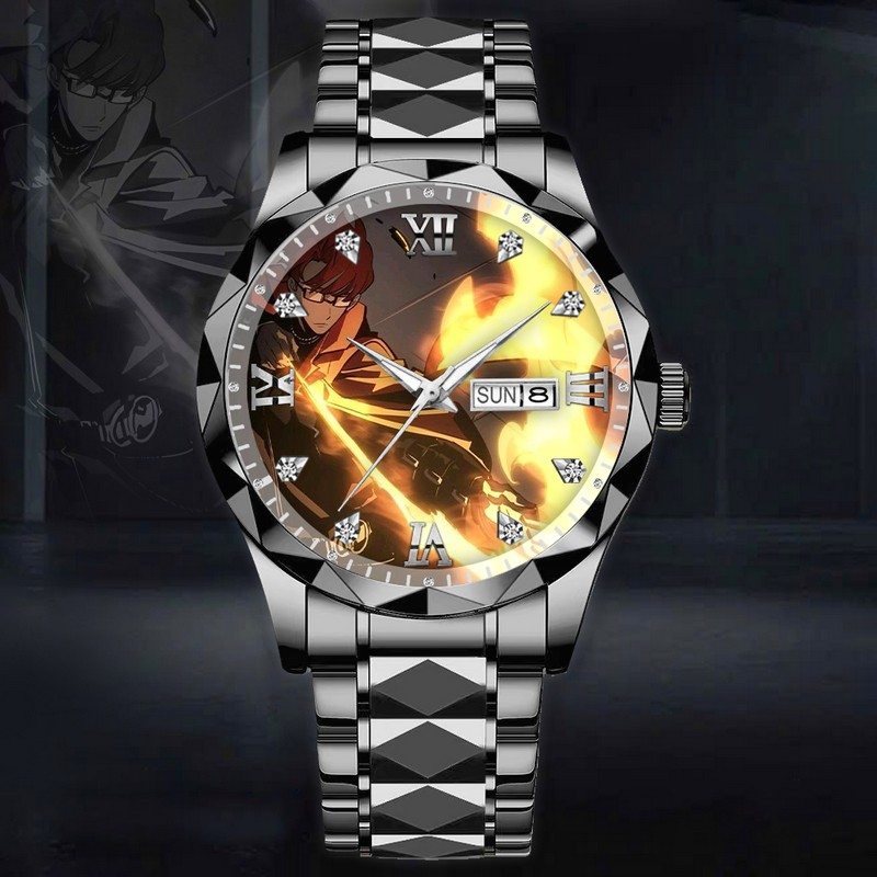 Fiery Lance Jin-Woo Solo Leveling Stainless Steel Watch